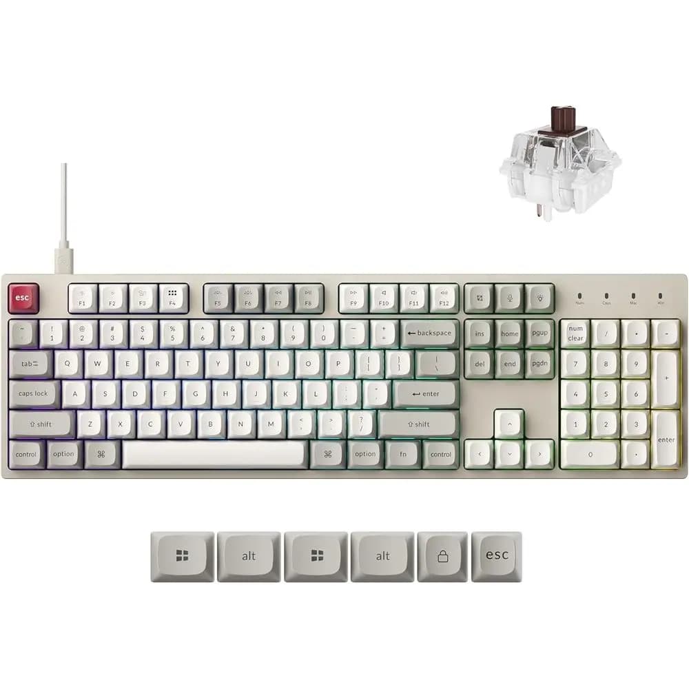 Tastiera Meccanica Professionale Cablata Full-Size con Polling a 8K Hz, Retroilluminazione RGB Personalizzabile, Tasti PBT Hot-Swappable, Compatibile con Windows