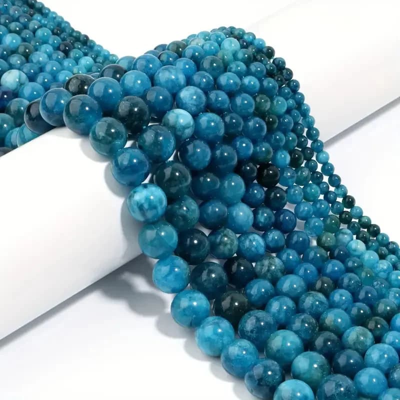 1 filo di pietra di apatite blu naturale perline 4/6/8/10mm gemma rotonda per braccialetti fai da te ciondoli creazione di gioielli accessori all'ingrosso