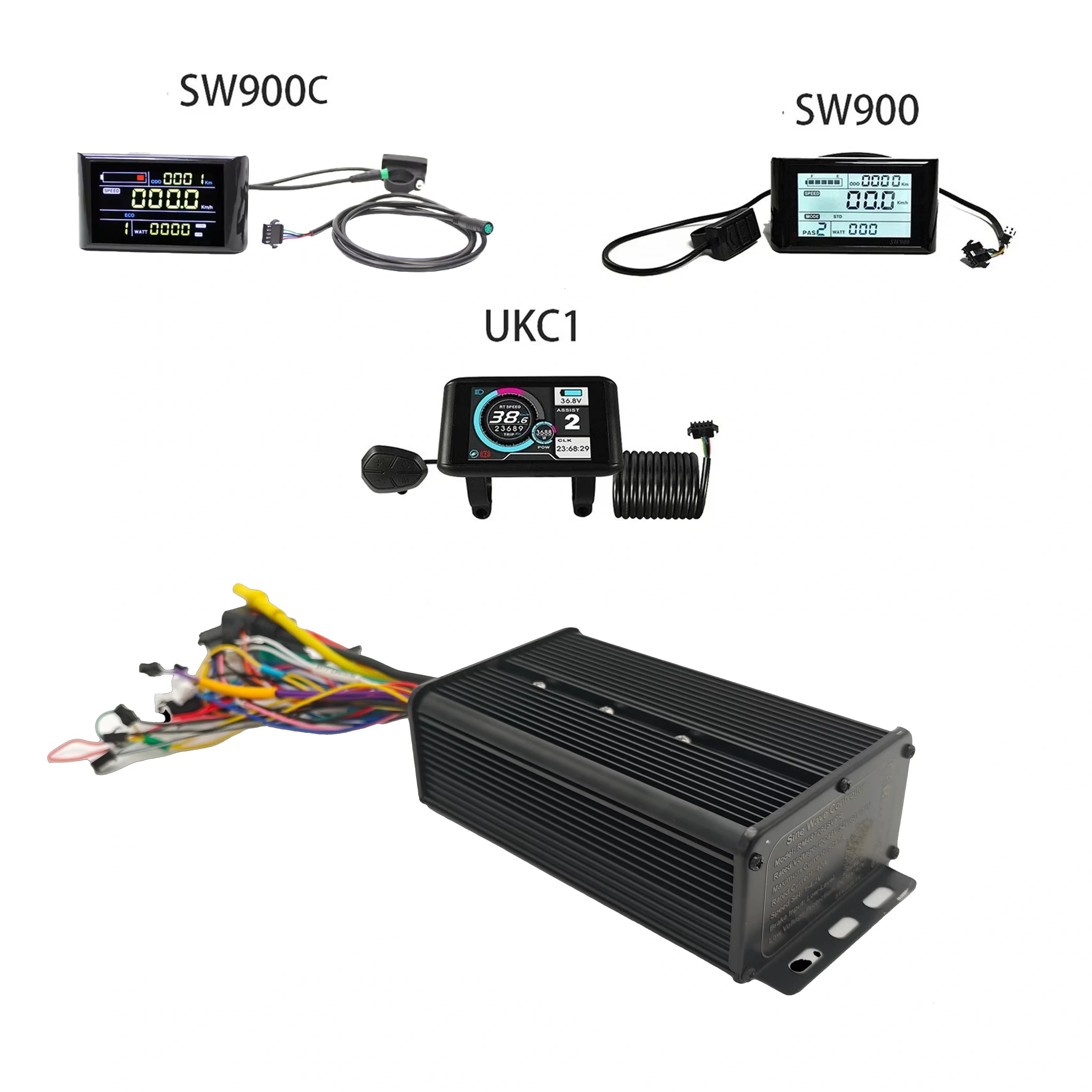Controller per Bici Elettrica a Onda Sinusoidale 48V/52V/60V/72V 2600W-4000W 80A con Display LCD e Funzione Rigenerativa