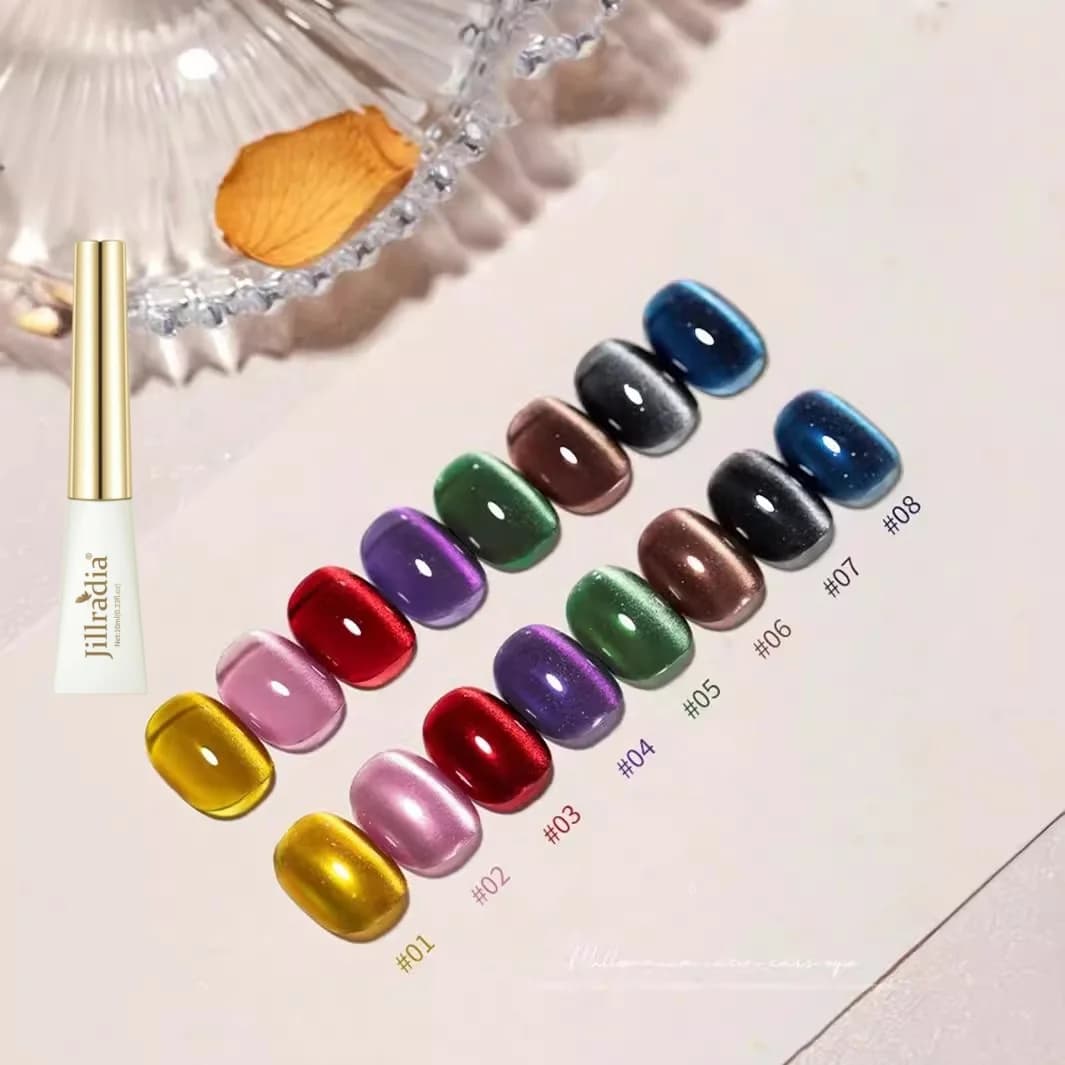 XEIJAYI 10ml Glittered Cat Eye Gel Nail Polish Magnetic Gel Red Holographic Semipermanent Professional Paint