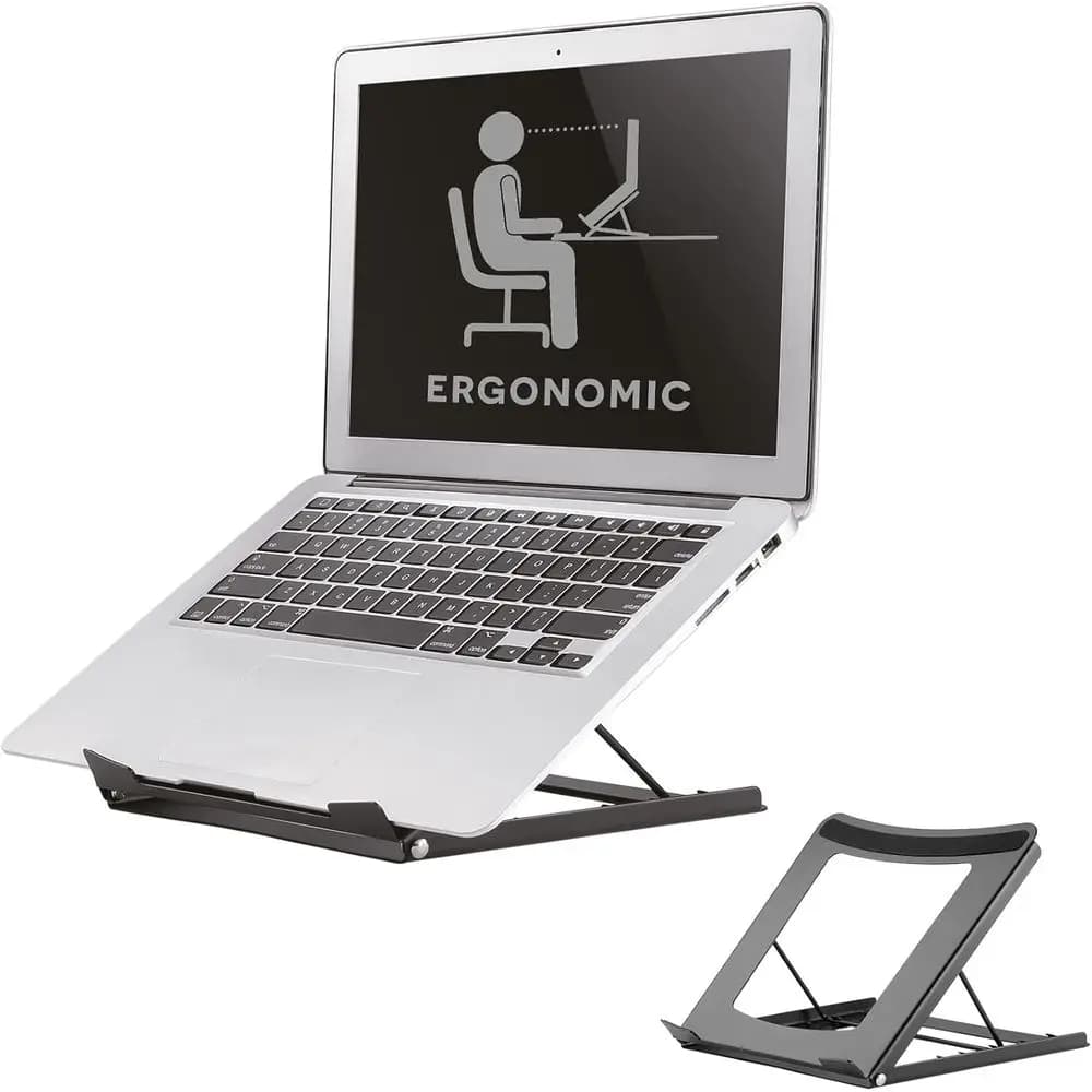 Supporto per laptop in alluminio rialzato - Nero