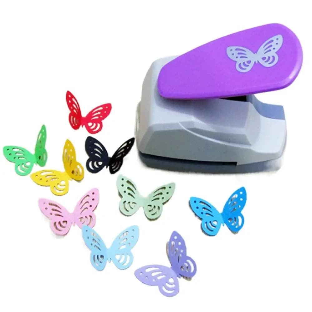 Fai da te taglio della carta perforatore a farfalla nuovo Scrapbooking fatto a mano 3D forma bordo punzone plastica ABS Kid Hole Punch bambini