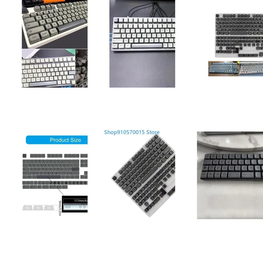 B95C 133Key Gray Mist PBT Keycaps XDA Profile DYE-SUB Keycap for Mechanical Keyboards