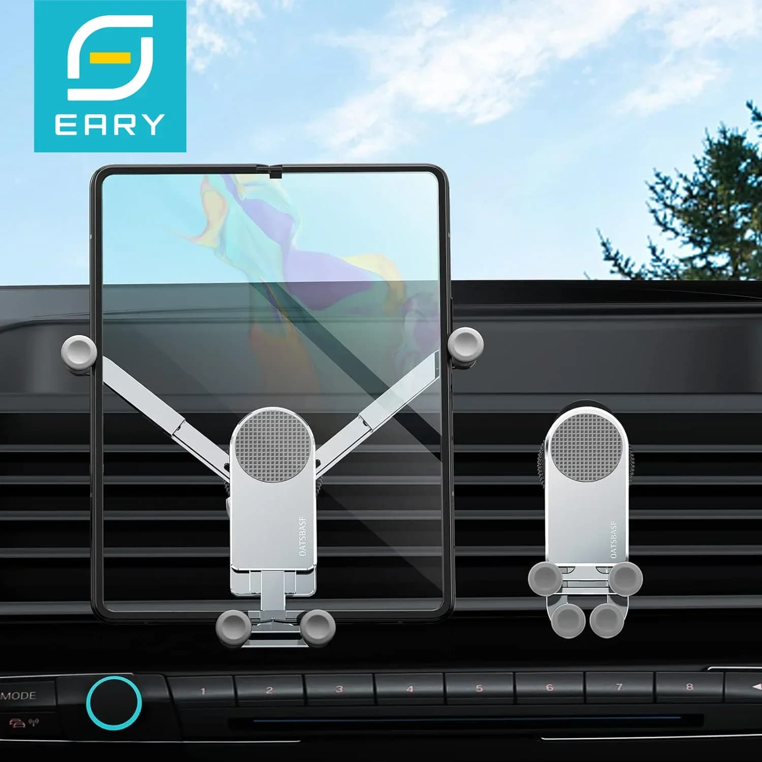 Eary Car Phone tablet Holder Mount Air Vent Gravity Automobile Stand for Samsung Galaxy Z Fold 7 6 5 S25 iPhone 17 16 ipad mini