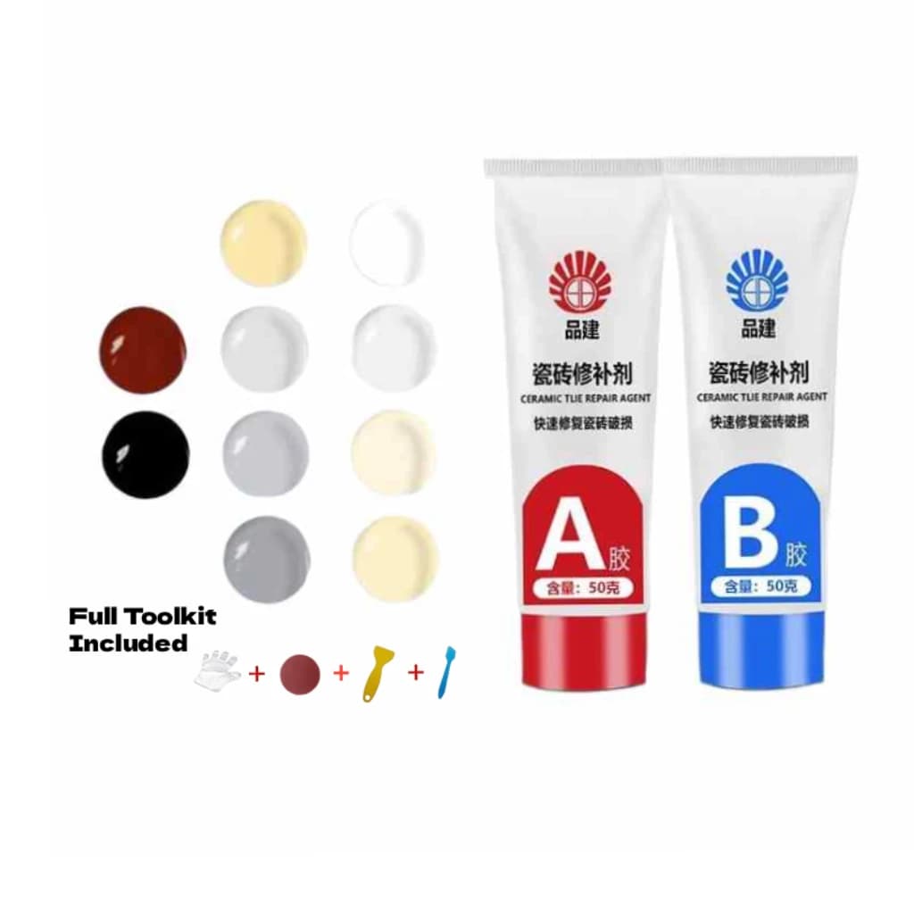 Tile Repair Kit Ceramic Porcelain Repair Paste for Floor Shower Bathtub Toilet Crack Scratch Damage Fix Filler