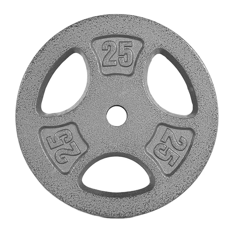 Disc bumper with standard weight plate barbell in bulk cast iron for weight lifting training