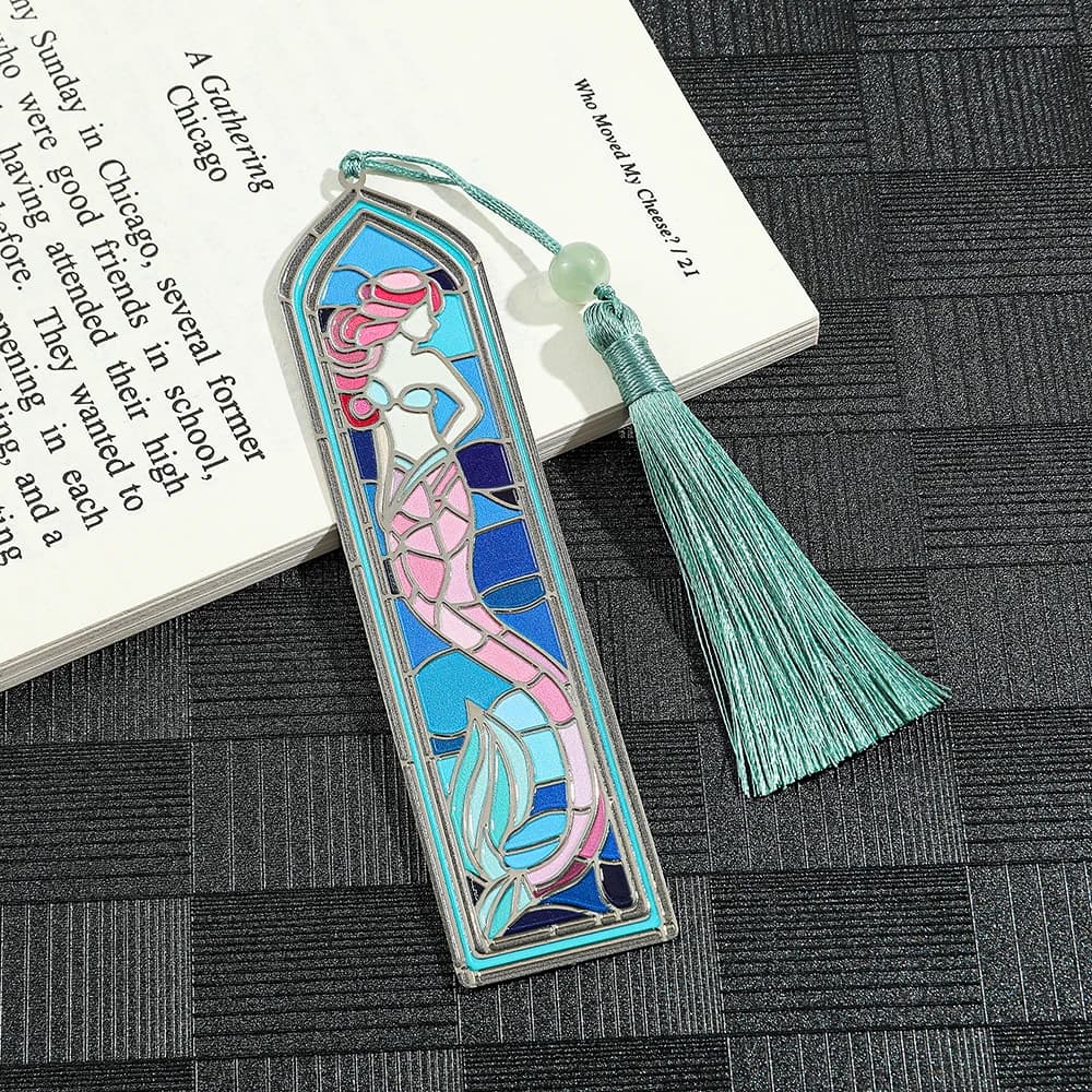 1pcs Mermaid Pane Metal Bookmark, Oil Painting Style, Reading Accessory Suitable for Bookworms, Valentine's Day Gift for Wife