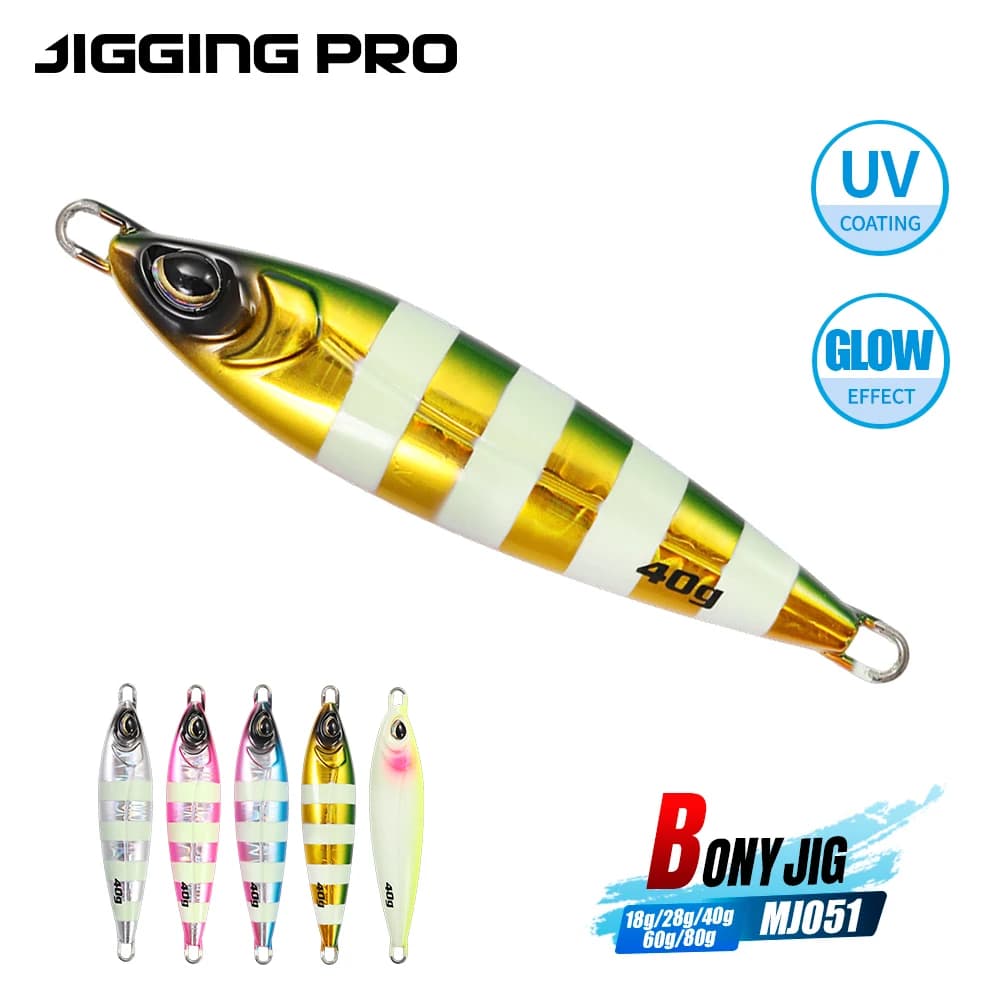 JIGGING PRO Metal Jig BONY Cucchiaio Esca artificiale 18g 28g 40g 60g 80g Shore Casting lungo Pesca Jigging Lure