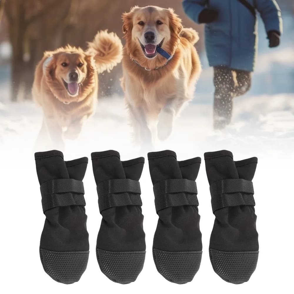4pcs Multipurpose Tall Cuff Dog Socks Rounded Toe Lightweight Dog Grip Socks Boot Shape Cotton Dog Paws Protector Socks Dogs