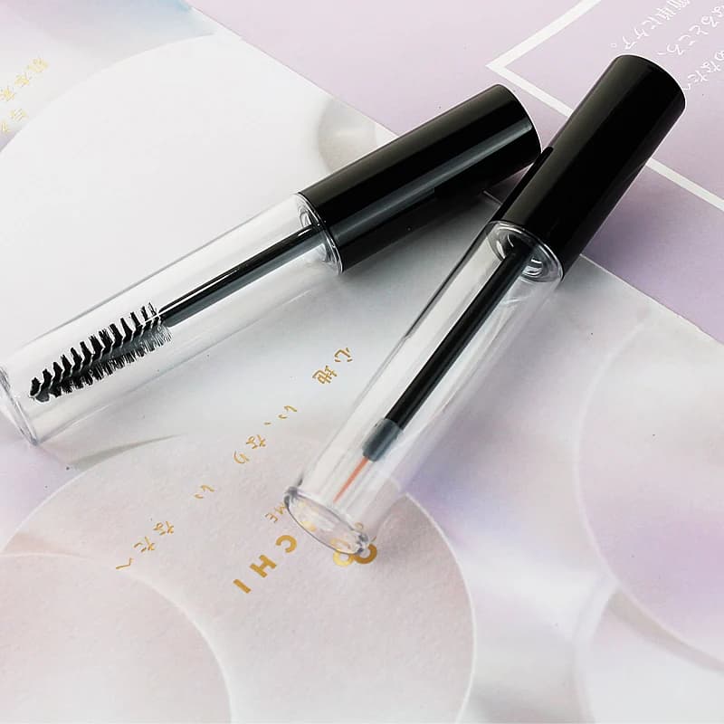 100 pcs 10 ML Empty Mascara Bacchetta Tubes with Black Cosmetic Neckline Tube Lip Gloss Packing Plastic Eyeliner Bottle With Brush
