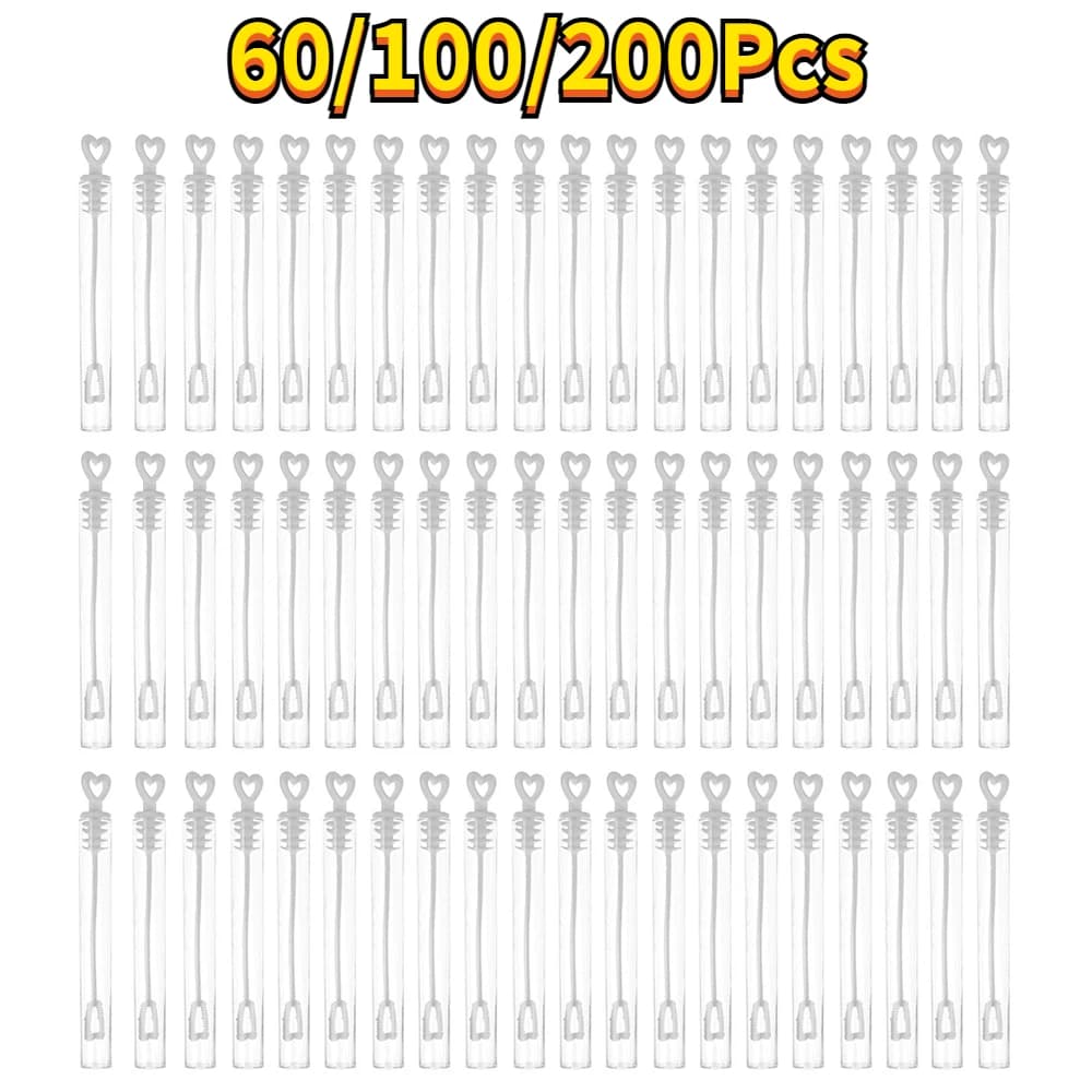 Love Heart Wand Tube Bubble Soap Bottle 60/100/200Pcs regali di nozze per gli ospiti decorazione per feste di compleanno bottiglie vuote di bolle