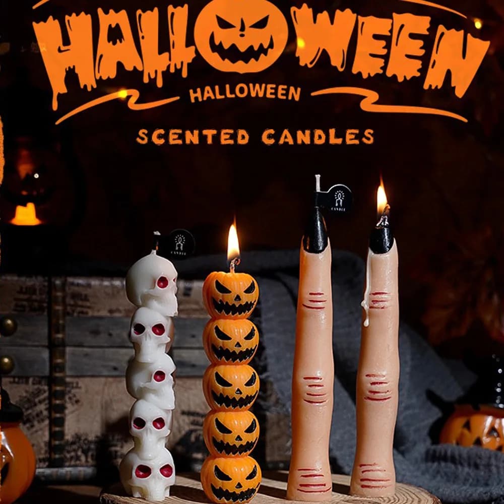 (Prezzo conveniente) 1 pezzo - Candela creativa per aromaterapia | Regalo candela adatto per l'atmosfera decorativa di Halloween