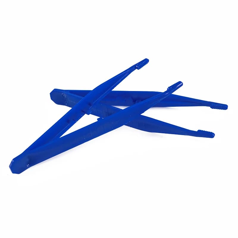 10 pezzi di plastica blu pinzette perline mediche pinzette usa e getta strumenti pinzette kit di pronto soccorso accessori