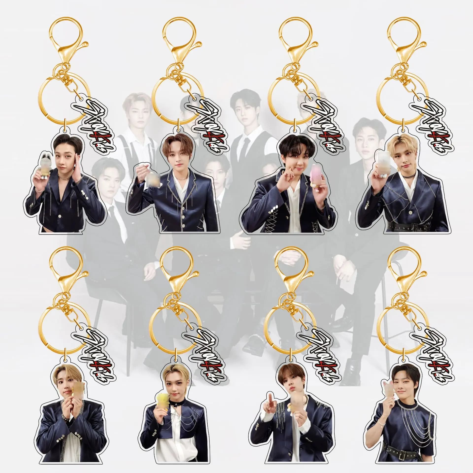 Portachiavi in acrilico Stray Kids - Nuova serie 5° anniversario - Ciondolo portachiavi Kpop - Merchandise idol per i fan - Accessorio decorativo per borsa