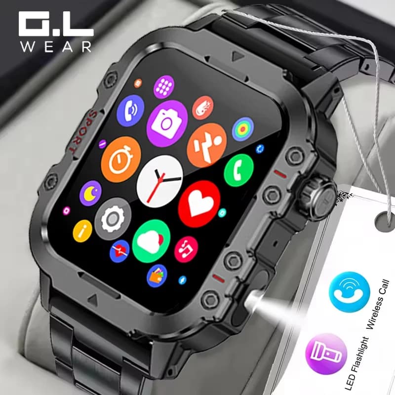 New LED Smartwatch for men with Bluetooth, call function, different sports modes, health monitoring, outdoor sports watch for Android R30Max