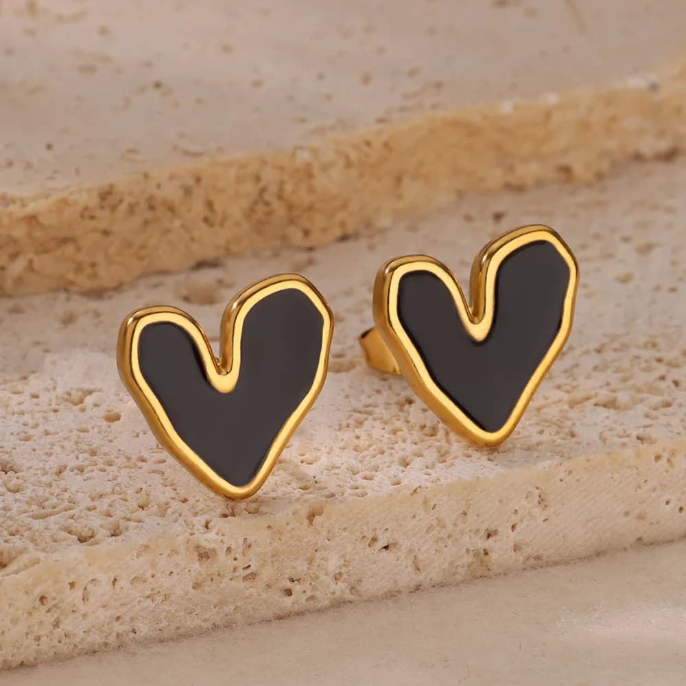 Orecchini a bottone minimalisti a forma di cuore per le donne orecchini estetici in acciaio inossidabile accessori per gioielli di moda di natale da sposa