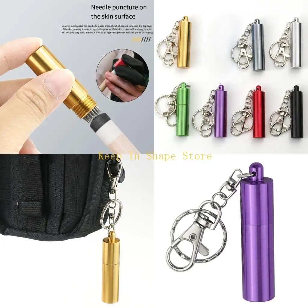 U1JC Pocket Size Metal Cue Tip Repair Tool Billiard Pool Cue Tip Shaper with Keychain Snooker Pool Cue Tip Tool Enduring