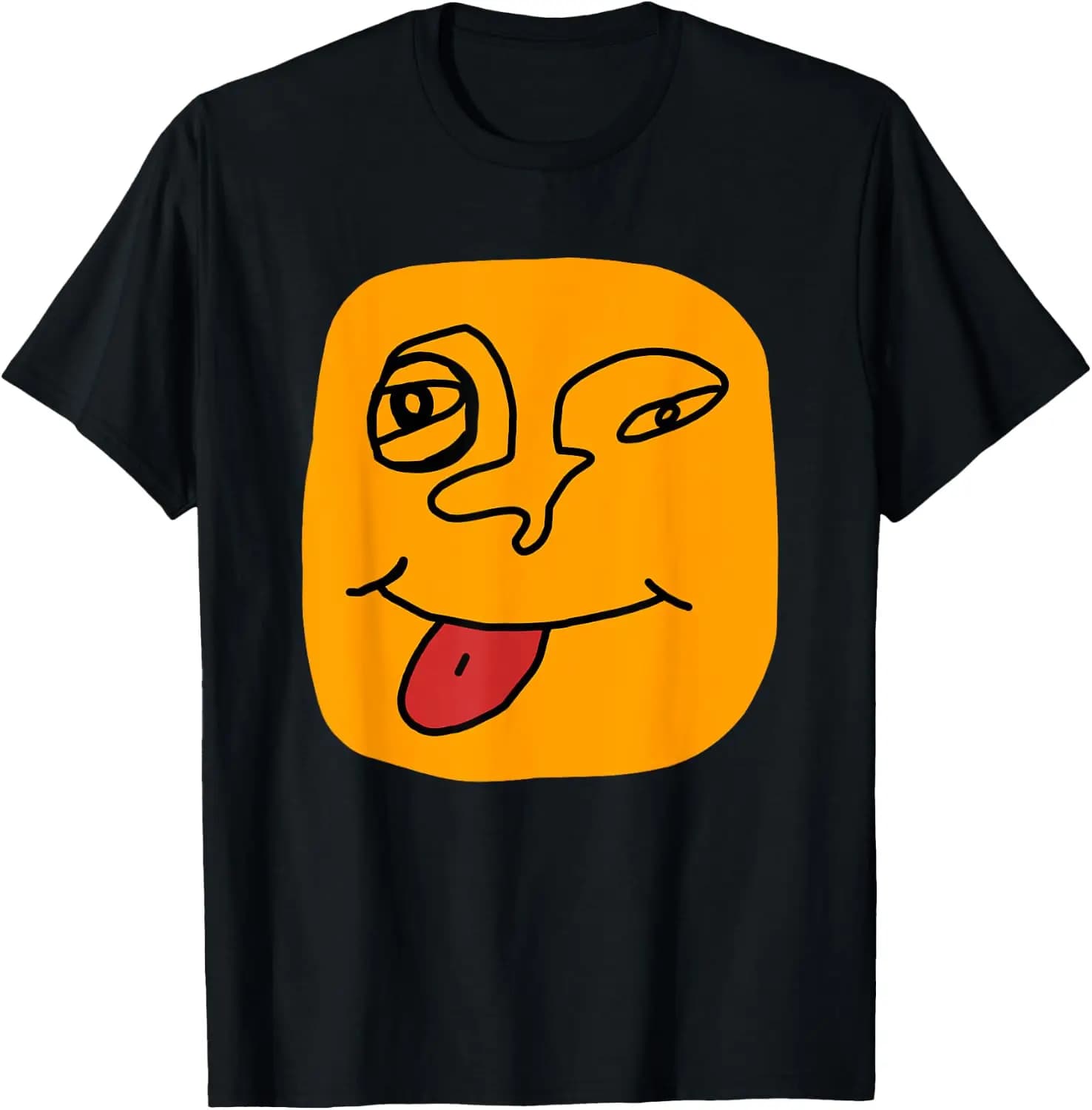 Grimace Face Comic Funny Cheeky Tongue Joke T-Shirt Summer Short-Sleeved Breathable Sweat-Wicking Versatile Trendy T-Shirt