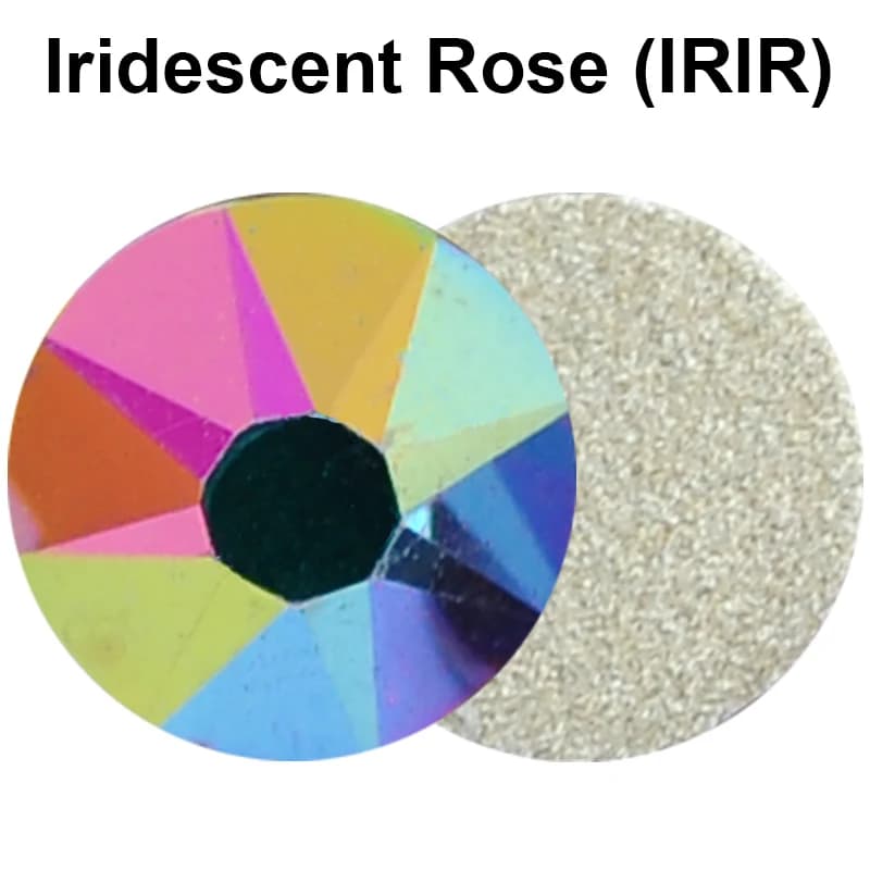 Strass Rotondi Iridiscenti Rosa Xirius a 16 Sfaccettature con Fondo Piatto per Artigianato, Unghie, Arte Viso, Vestiti, Scarpe, Borse