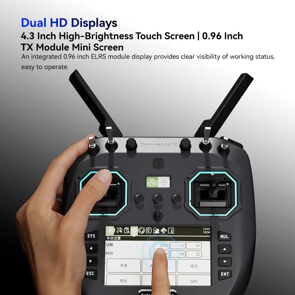 Trasmettitore radio iFlight Commando14-GemX 2.4G 900 MHz Doppio telecomando da 1 W per drone da corsa RC