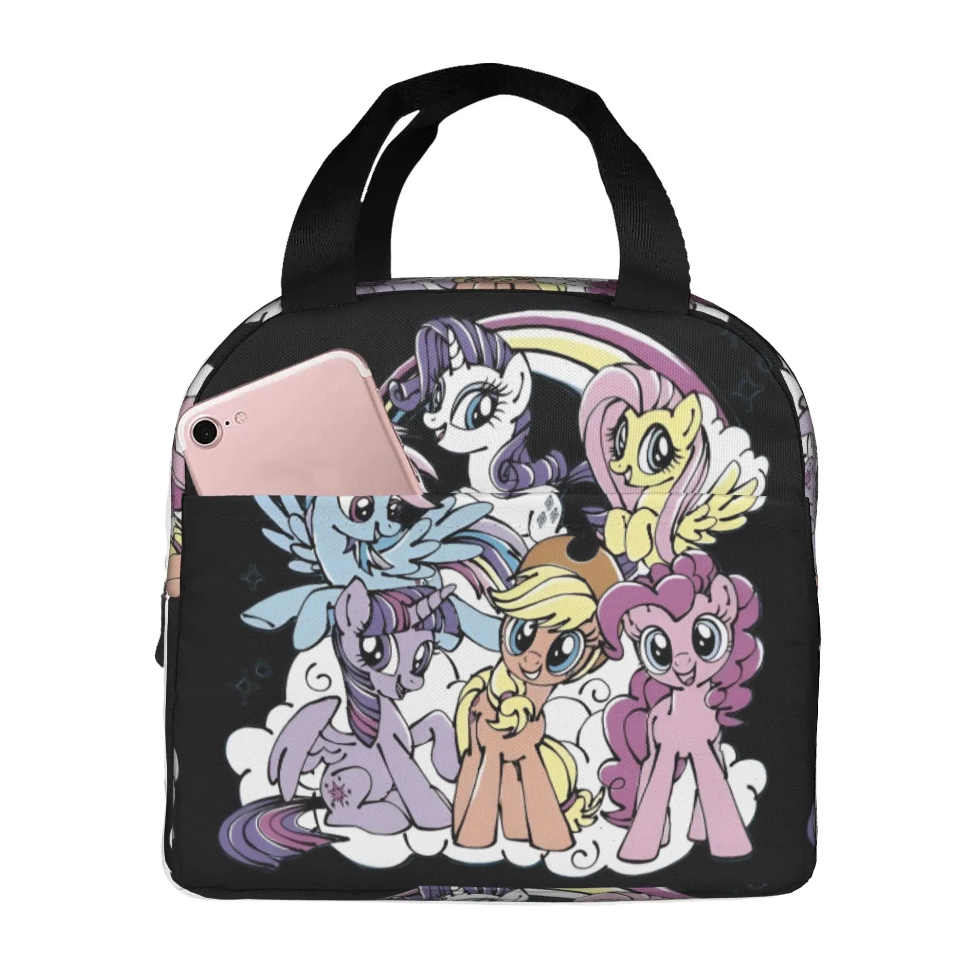 Borsa termica personalizzata per il pranzo Little Ponyed, contenitore per il pranzo portatile Twilight Sparkle, per lavoro, scuola, viaggi, contenitore per alimenti