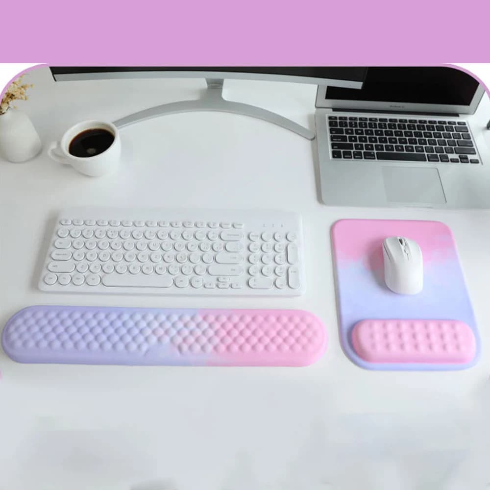 Set tappetino per mouse Tappetino di supporto per poggiapolsi Tappetini per mouse ergonomici Poggiapolsi per tastiera Accessori per giocatori Bracciolo Tappetino per mouse Memoria in schiuma