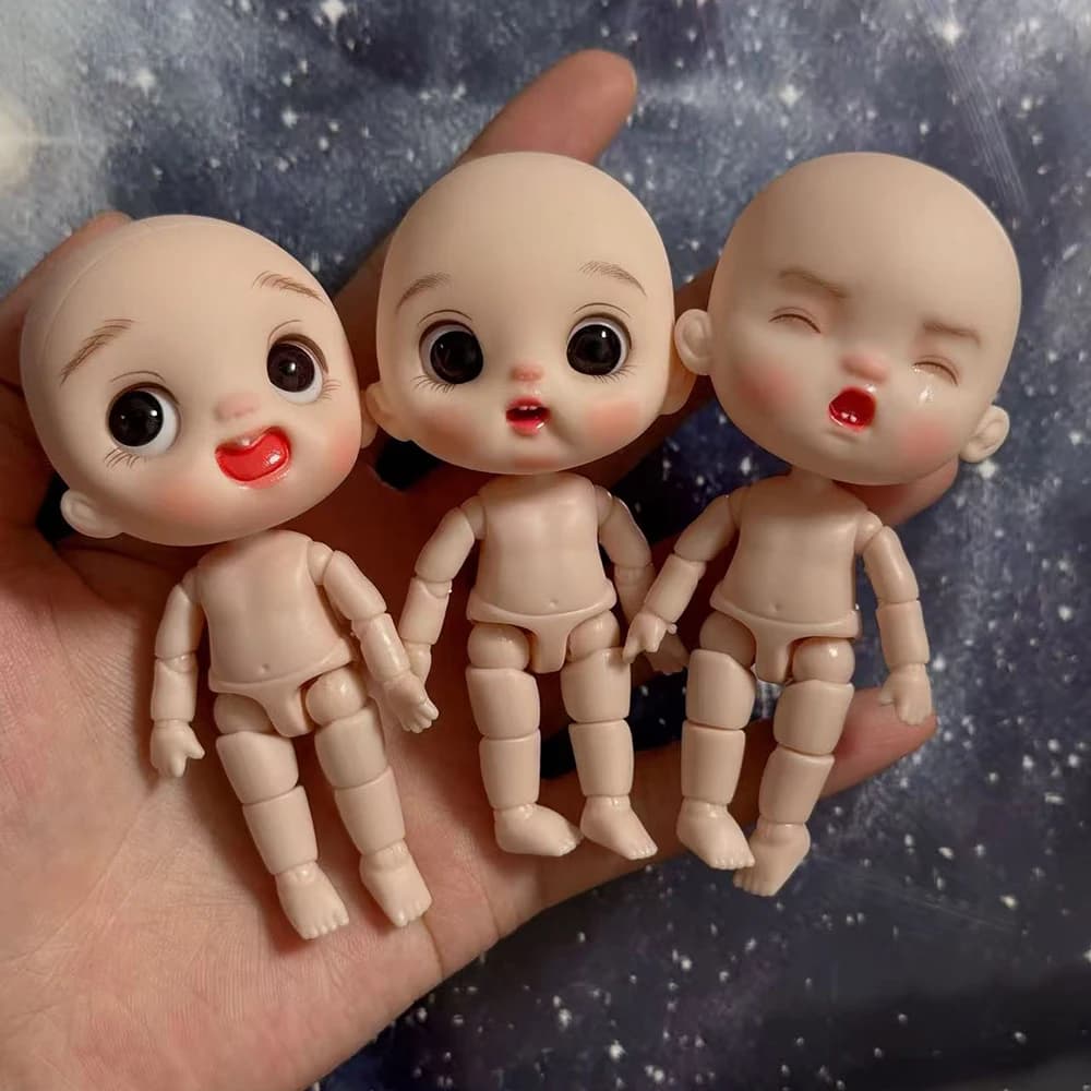 Cute Comic Face Doll 16cm Doll 1/8 BJD Doll Toy Multiple Hair Colors Nude Doll bambini e ragazze Toy Gift