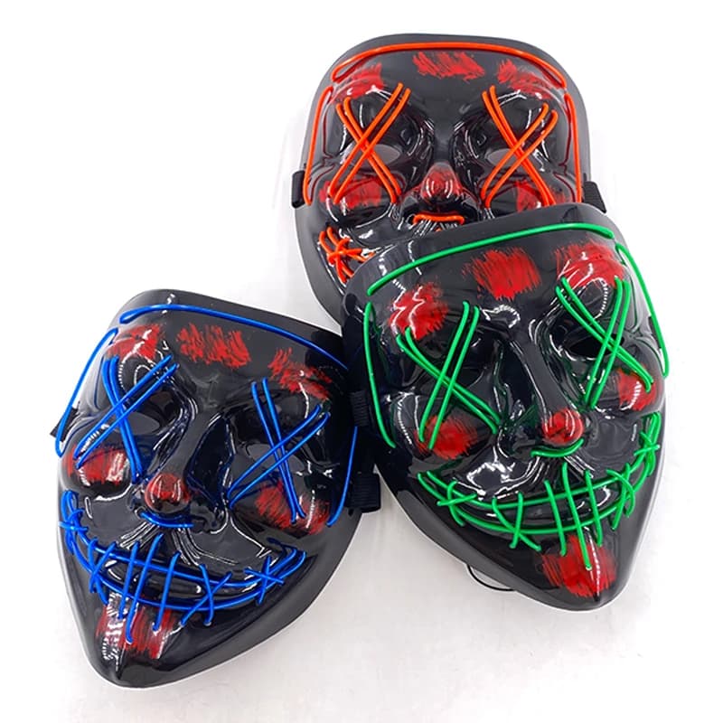 Wholesale 10pcs Masque LED Purge Mask Wireless Glowing Halloween Masks of Terror Festival Cosplay Halloween Costume Rave Props