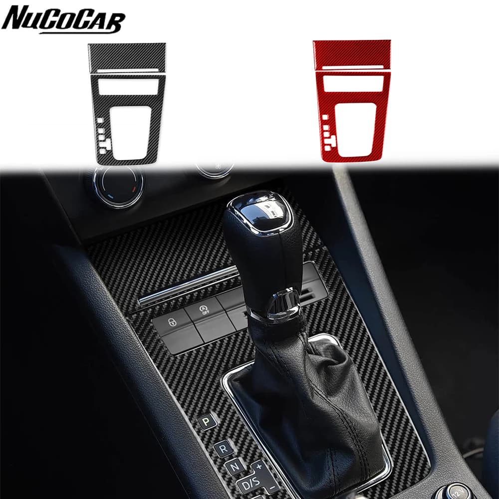 Per Skoda Octavia 2017-2021 Pannello portaoggetti cambio centrale in fibra di carbonio Rivestimento Accessori auto Adesivi decorativi interni