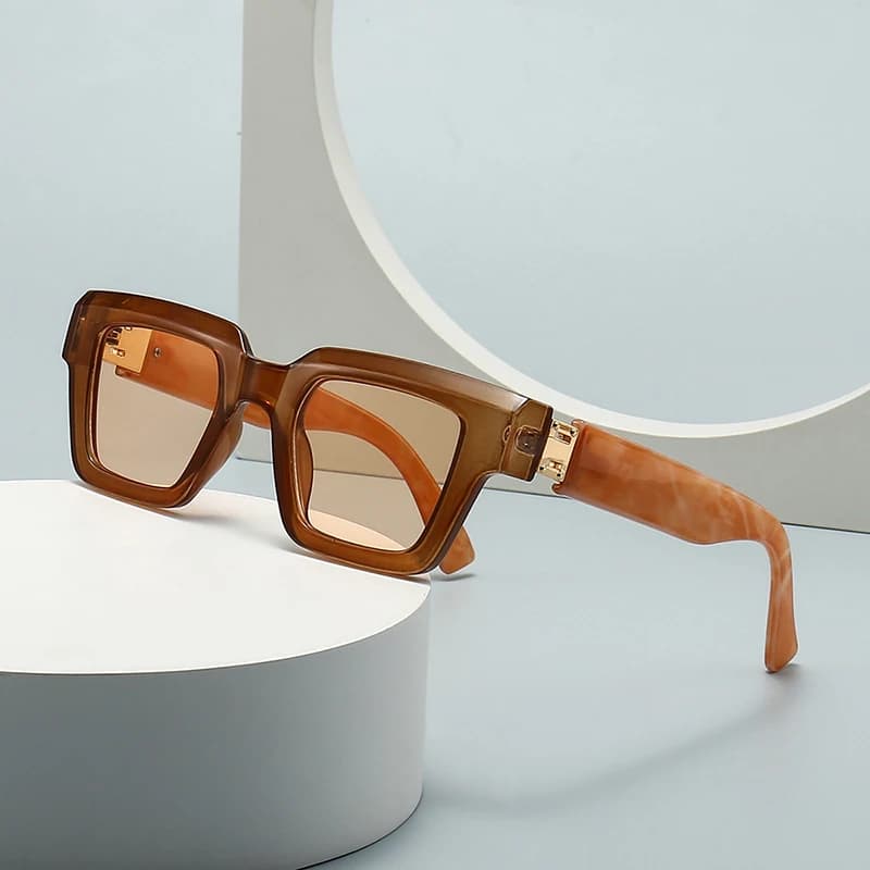 SO&EI Retro Square Women Luxury Sunglasses Fashion Brand Designer Candy Color Men Punk Sun Glasses