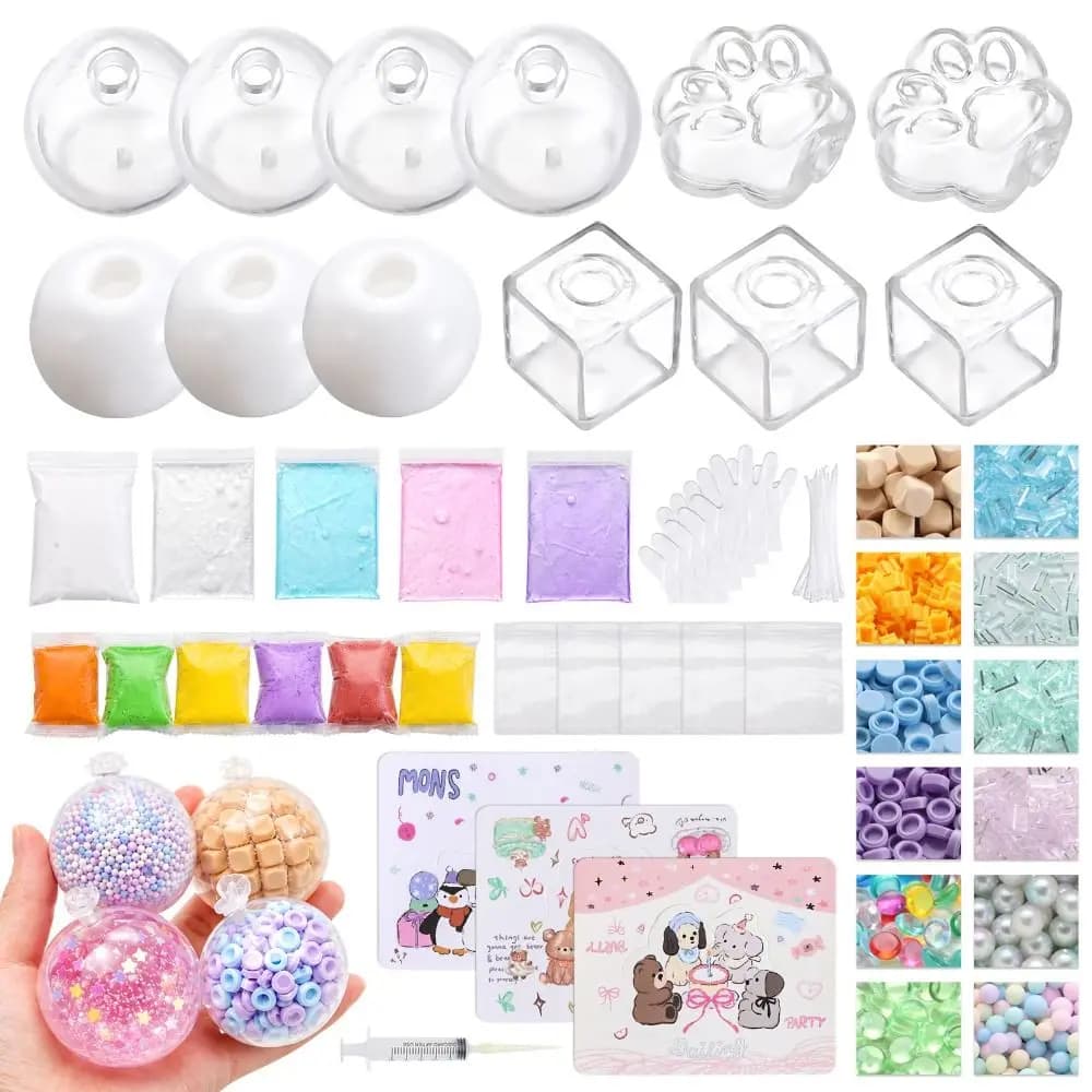 DIY 6cm Ball Skins DIY Stress Ball Making Kit 5cm Ball Skins Clay Squishy Ball Maker Kit Fillers Slime Stress Ball Kit For Kids