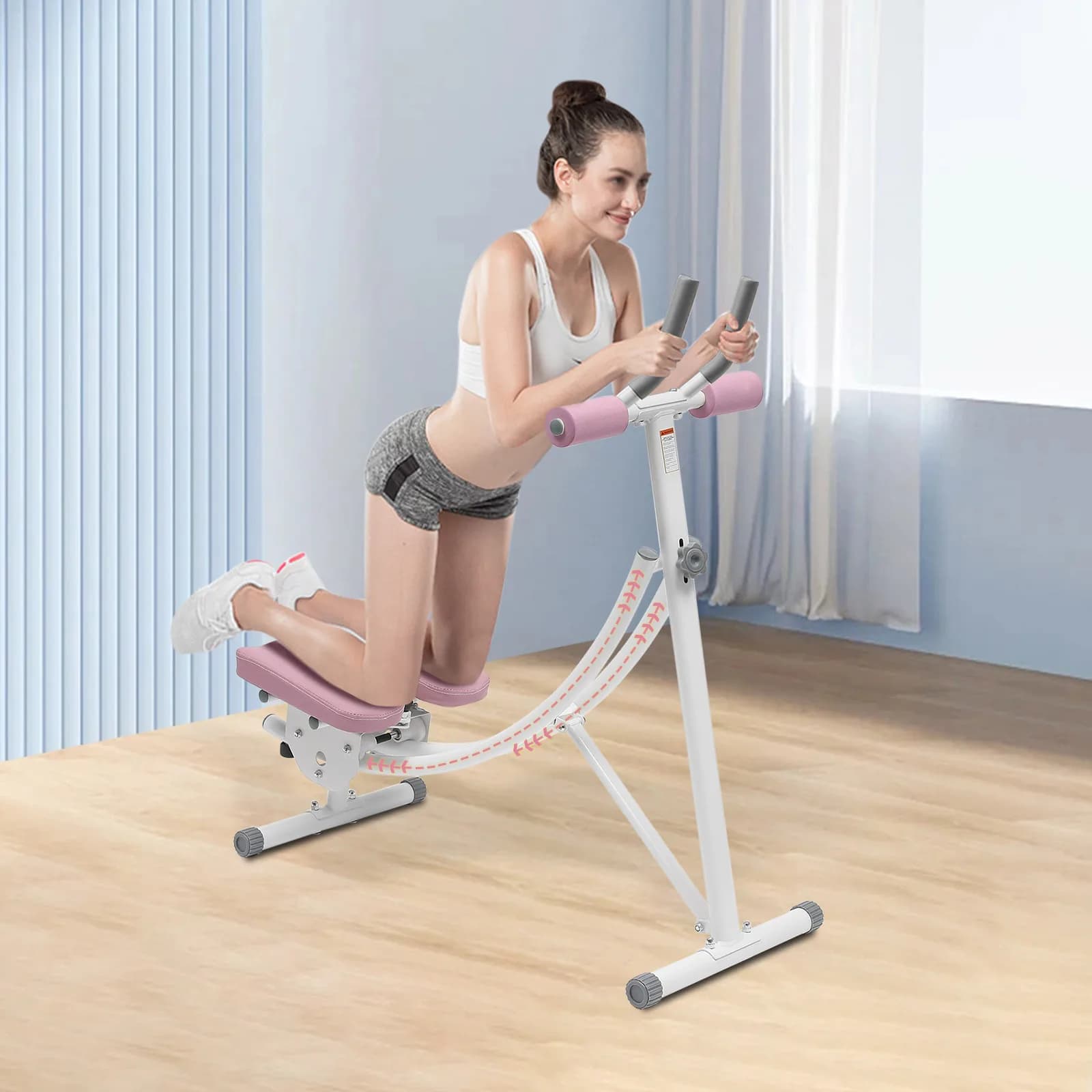 Ab Machine Abdominal Workout Machine Foldable Waist Cruncher Core Toner, Shaper with LED Display Monitor,330 LBS Weight Capacity