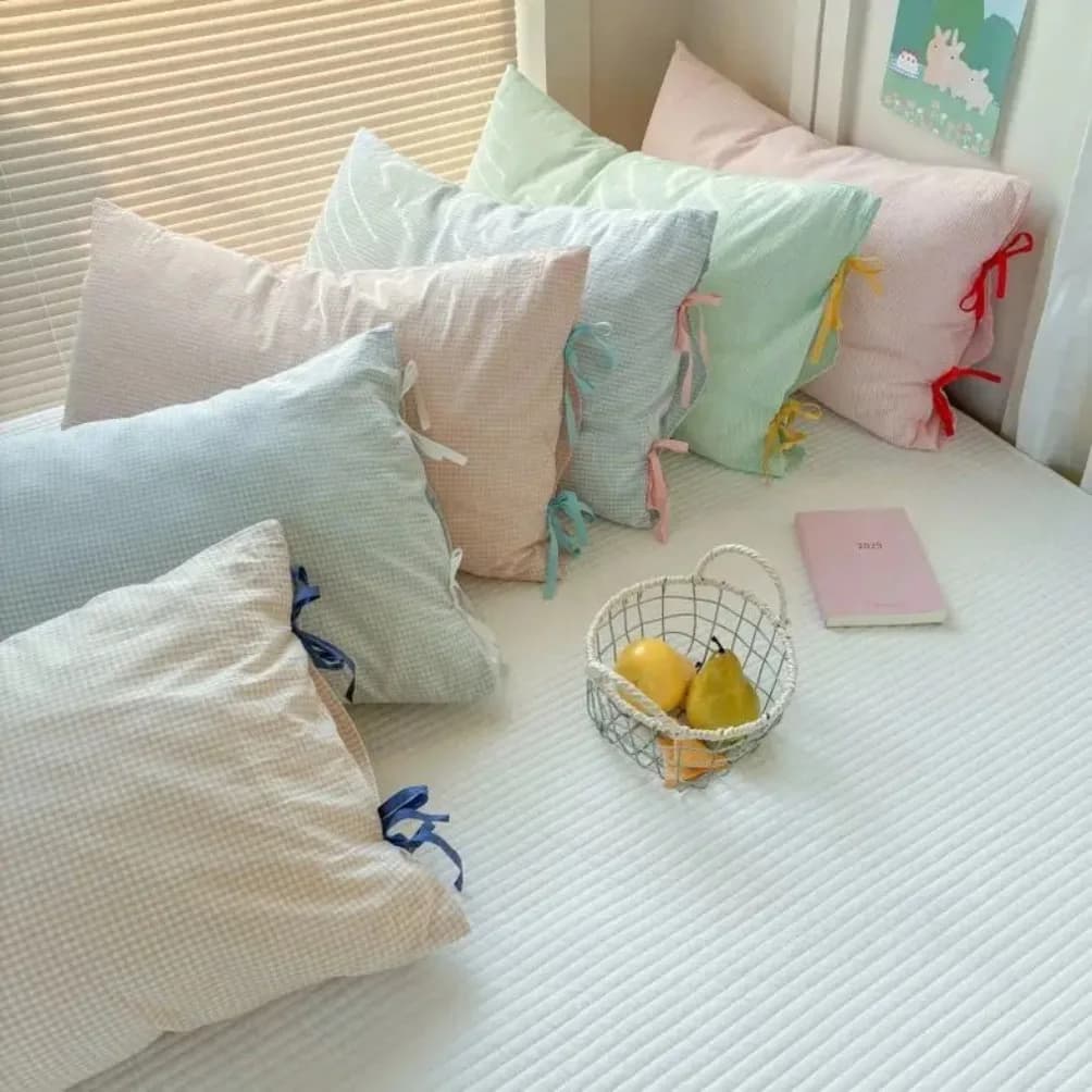 48x74 cm Fodera per cuscino con fiocco Tinta unita Morbida e confortevole Fodera per cuscino in cotone Simpatico cuscino Sham per letti Decorazione della casa Regali