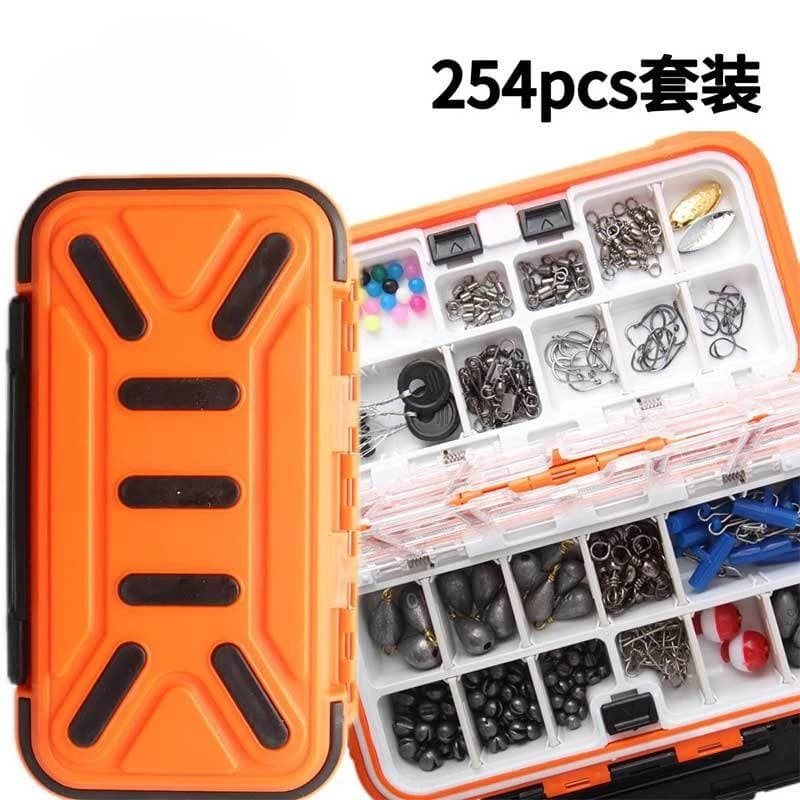 254 pieces fishing bait kit with Texas Rig hooks for sea fishing equipment box