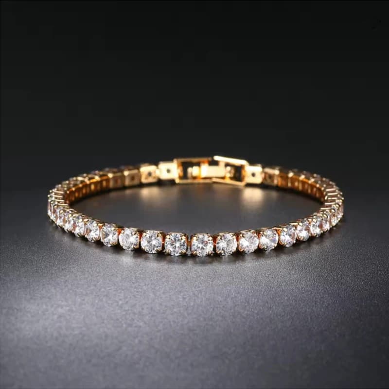 Braccialetti di cristallo di zircone cubico Hip Hop Donna Uomo Bracciale unisex color oro / argento Catena punk Regali di gioielli di moda all'ingrosso