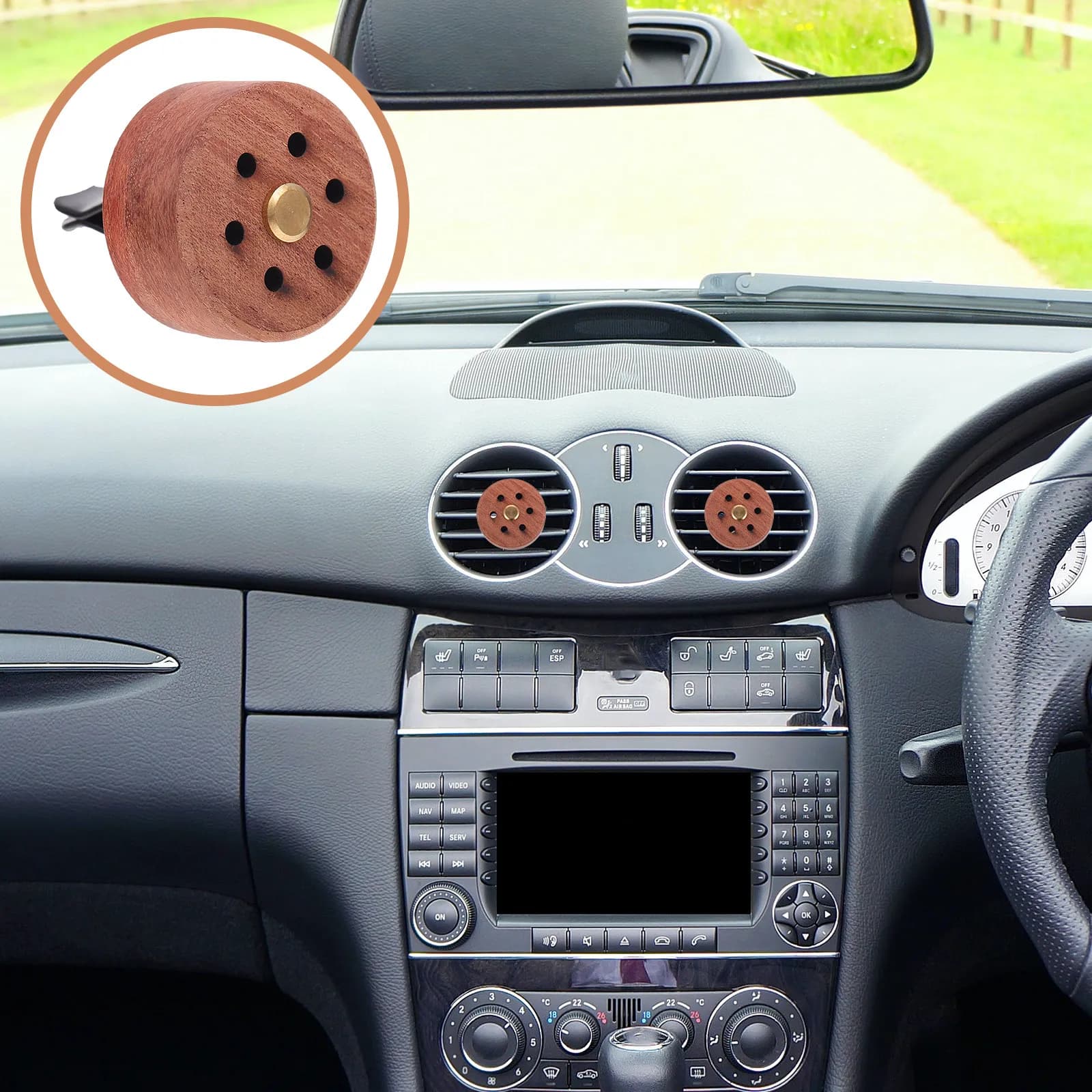1Pcs Car Aroma Diffuser Wooden Design Essential Oil Diffuser Car Fragrance Ornament Office Desktop Home Decoration Decor