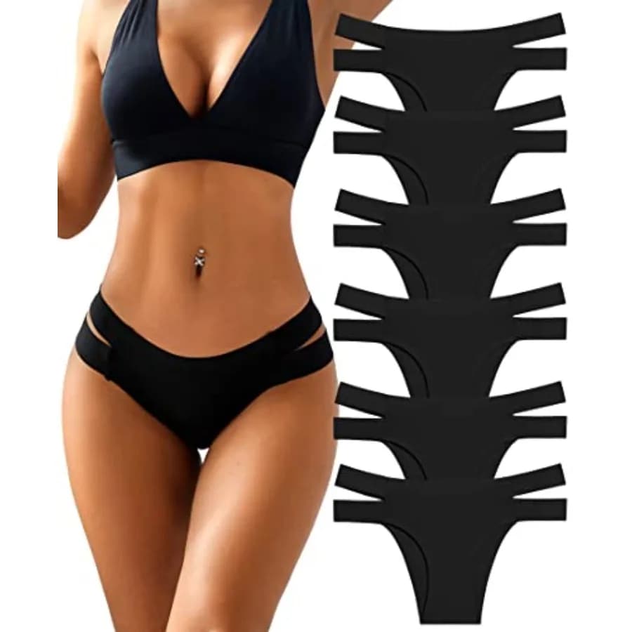 Knowyou Seamless Underwear for Women Sexy Bikini Panties No Show High Cut Hipster Cute Cheeky Panty for Ladies 6 Pack
