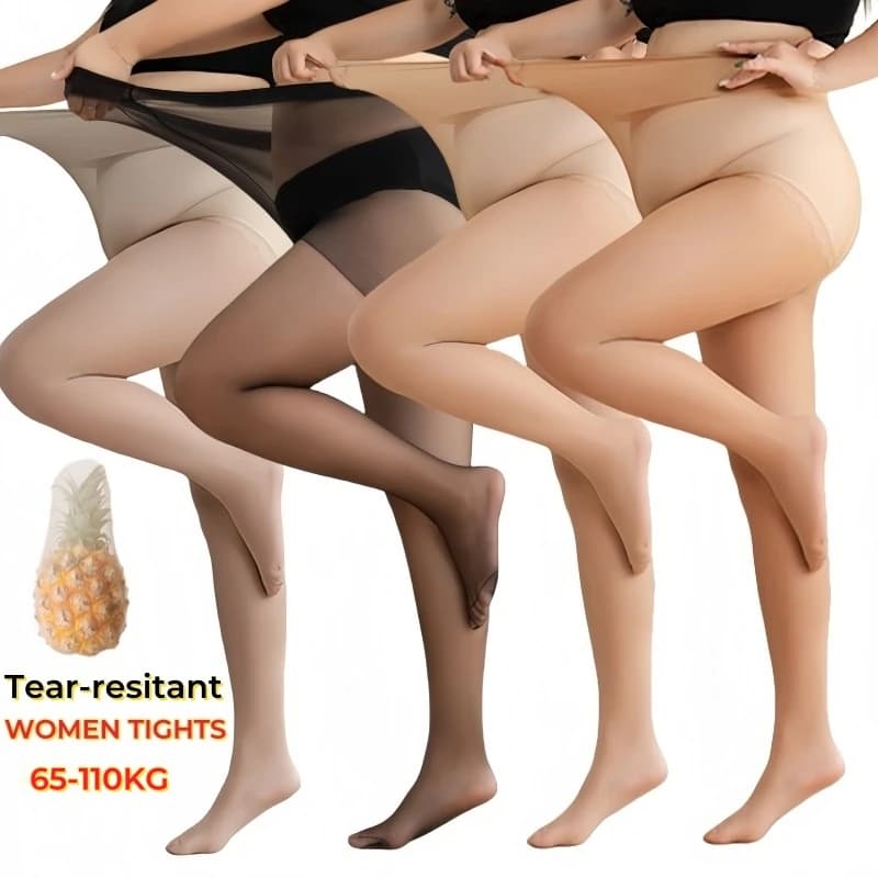 Collant estivi da donna taglie forti da 110 kg Collant in nylon super elastico anti-gancio resistente allo strappo a vita alta Calza velata di grandi dimensioni