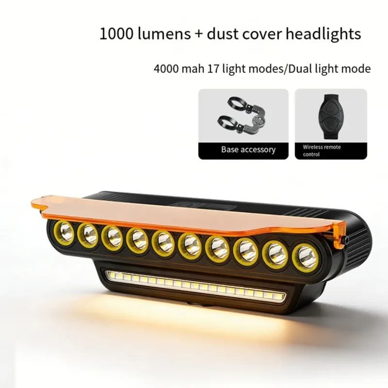 X08A Ultra-Bright Bicycle Light With Horn, USB-C Charging, 4000Mah Capacity For Night Cycling