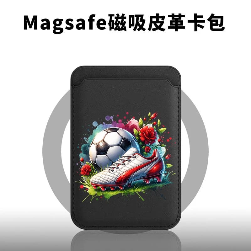 Custodia Protettiva Magnetica 2026 Cool Football per Telefono con Porta Carte di Credito e Documenti, Compatibile con iPhone 17 16, Slot MagSafe, in Pelle, Funzione Portafoglio