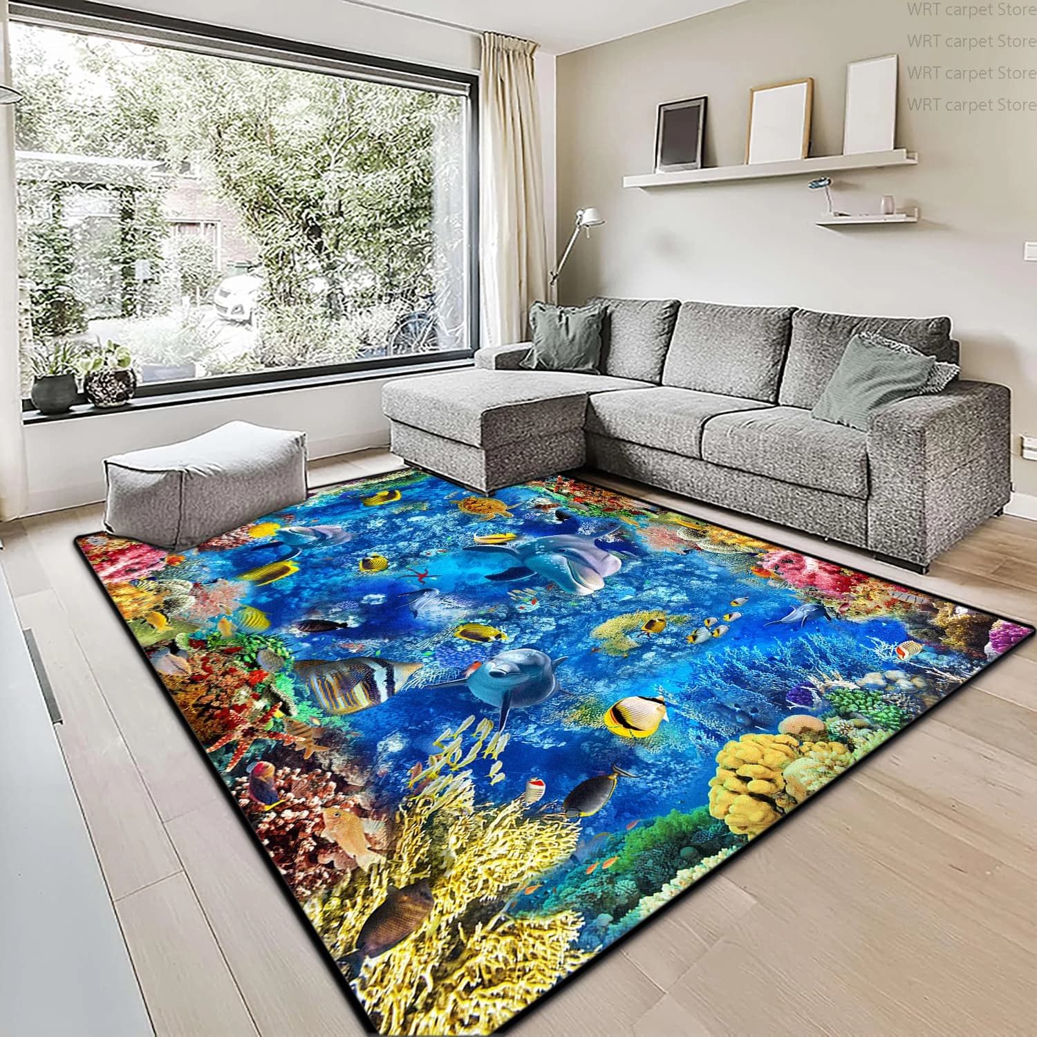 3D Vision Ocean Shark Living Room Carpet Sea Animal Decoration Home Sofa Area Soft Rugs Bedroom Romantic Fluffy Mat Realistic