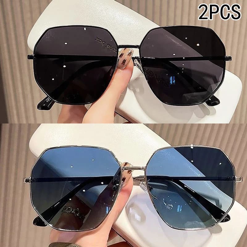 2 pezzi nuovi occhiali da sole poligonali in metallo guida occhiali da sole per auto spiaggia viaggi fotografia occhiali da sole XTP8817