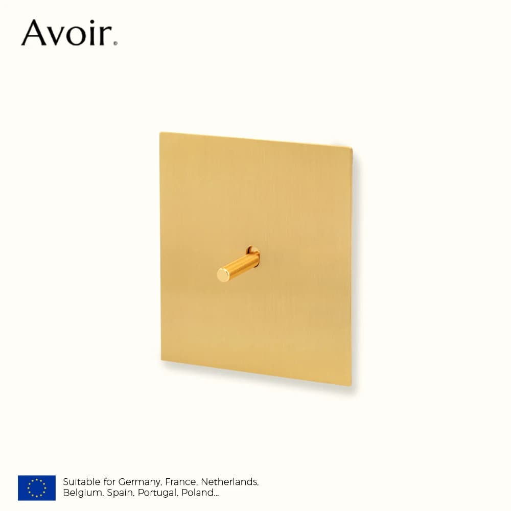 Avoir Metal Panel Led Switch 2-way Golden Copper Lever Power Clamp European Plug Rechargeable USB Type C Type Lighting Switch Button Switch 220v Accessories