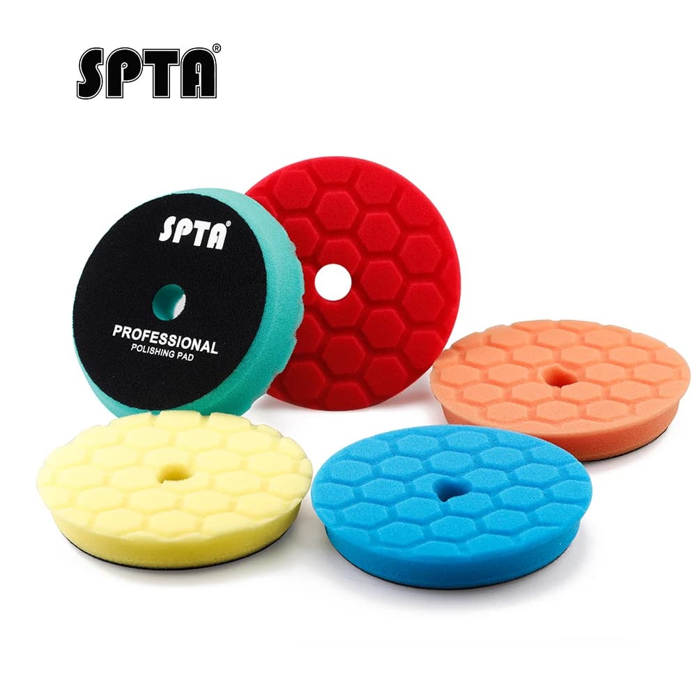 SPTA 3 "/5"/6 "auto spugna lucidatura tampone a nido d'ape modello gancio e anello supporto per DA/RO/GA auto buffer lucidatore