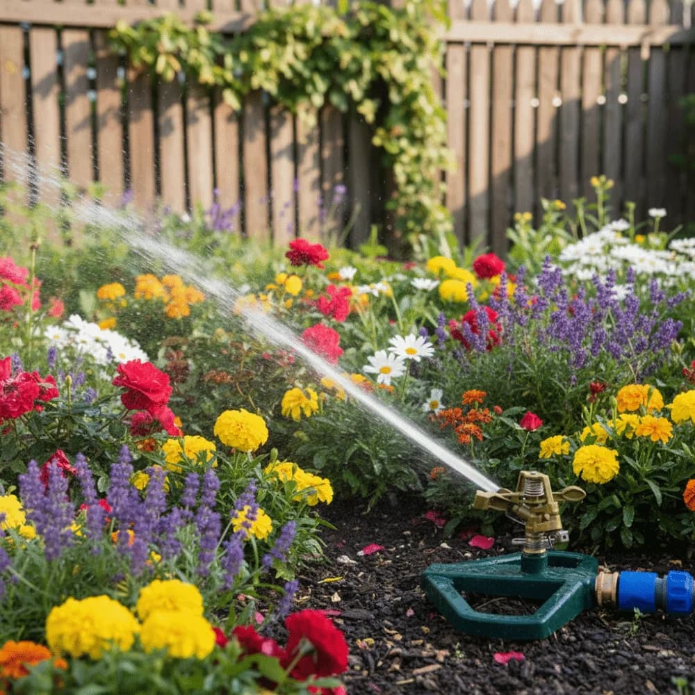 360 ° Irrigatore Rotante per Giardino, Testa Spruzzatrice Regolabile, Sistema di Irrigazione Automatico a Rotazione, Irrigatore a Impatto