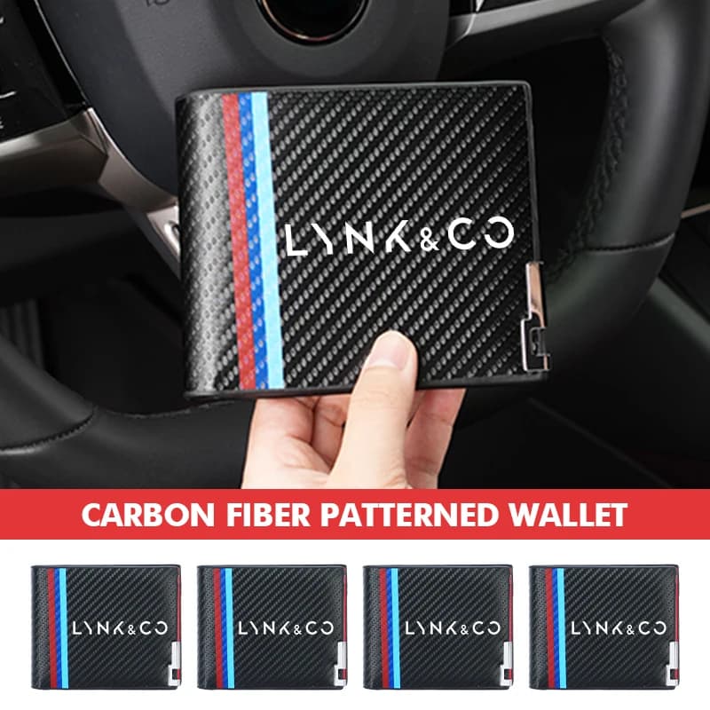 Carbon Anti-theft Credit Card Package Men Wallet Holder PU Purse For LYNK&CO 01 Phev 02 03 Phev 03+ 05 06 09 PHEV 09 MHEV