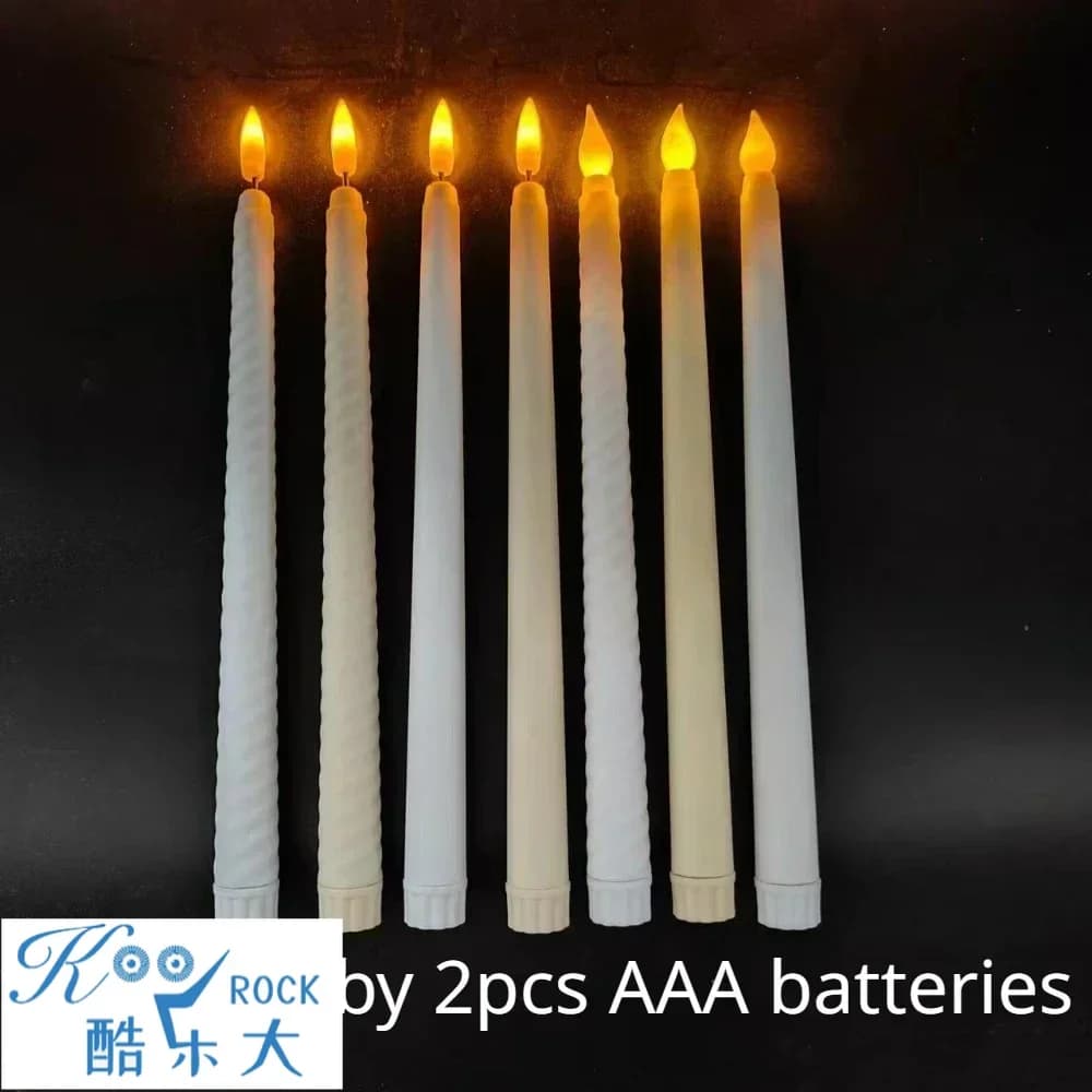 Electronic Candle Lamp with 28 cm long rod dry cell Menorah wax candle with LED rod, Shabbat Hanukkah pass