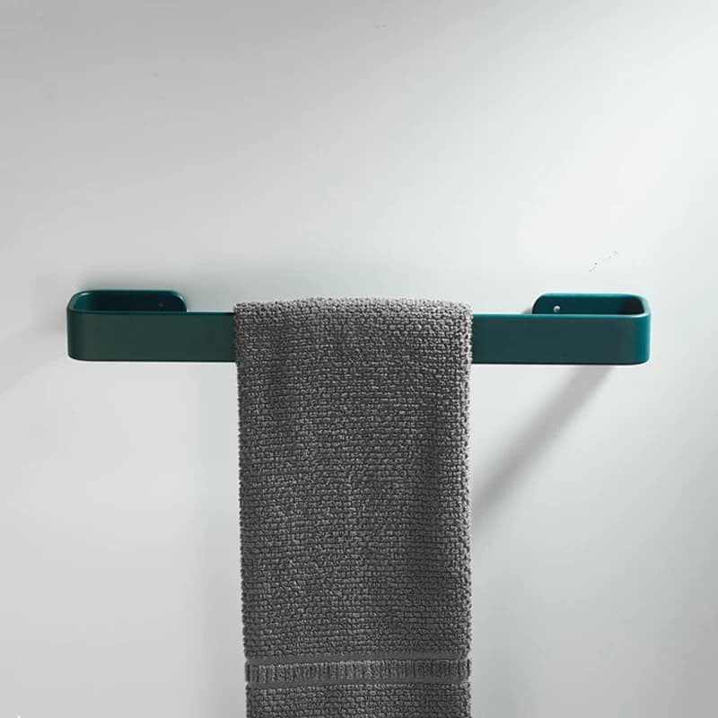 Portasciugamani verde portasciugamani da bagno a parete portasciugamani in alluminio senza chiodi portascarpe doccia asta singola Hardware per il bagno
