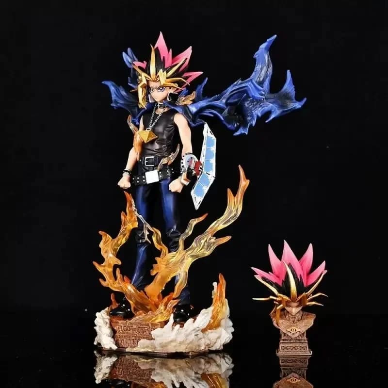 2025 28 centimetri Anime Duel Monsters Anime Figura Gk Yugi Muto Bambola 2 Teste Statua In Pvc Modello Da Collezione Decorazione Giocattoli Regalo Di Natale