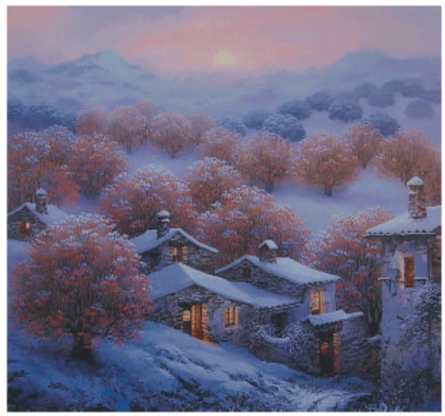 Bellissimo paesaggio innevato Kit da cucito 18CT 16CT 14CT Kit punto croce non stampato Ricamo artistico Ricamo fatto a mano fai da te Decorazioni per la casa